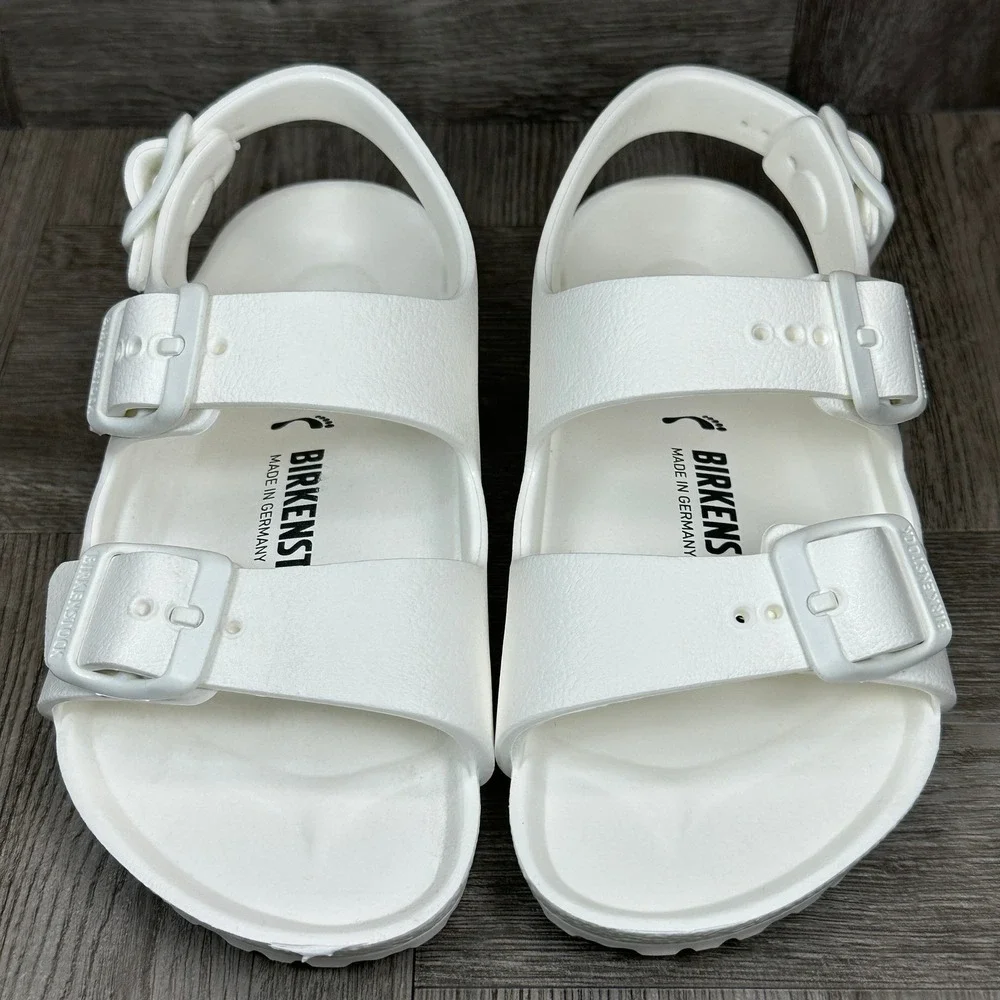 Birkenstock Milano EVA Sandals Kids 8 White EVA Waterproof Backstrap NEW